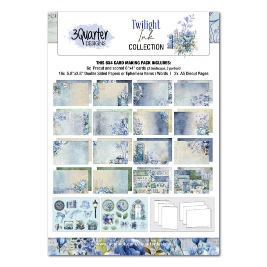 3Quarter Designs 6x4 Card Making Pack - Twilight Ink