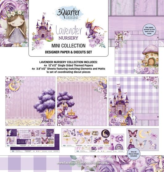 3Quarter Designs Designer Paper & Diecuts- Mini Collection- Lavender Nursery