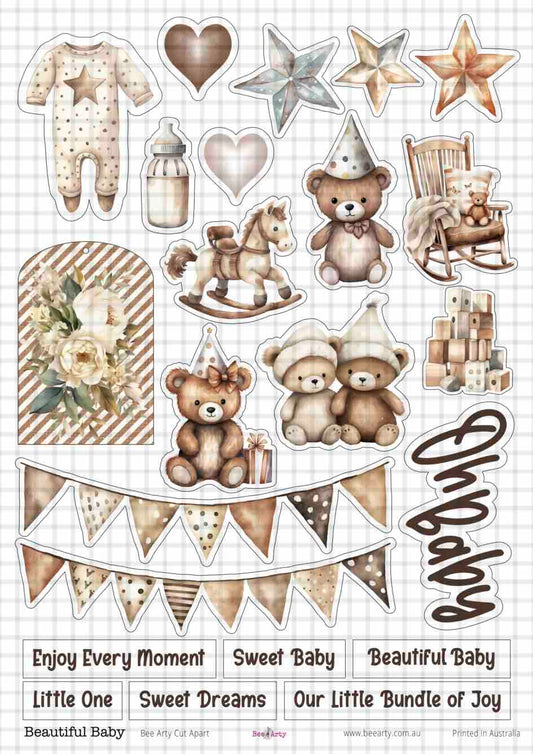 Bee Arty A4 Cut-Apart Sheet - Beautiful Baby