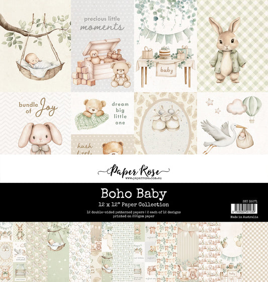 Paper Rose Studio 12x12 Double Sided Paper Pack- Boho Baby