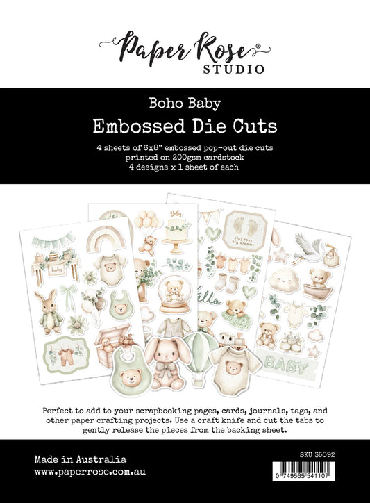 Paper Rose Studio Embossed Die Cuts- Boho Baby