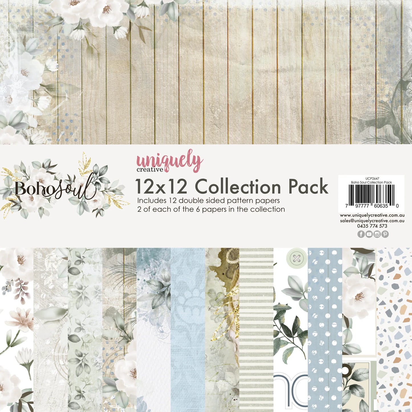 Uniquely Creative 12x12 Double Sided Paper Pack - Boho Soul.