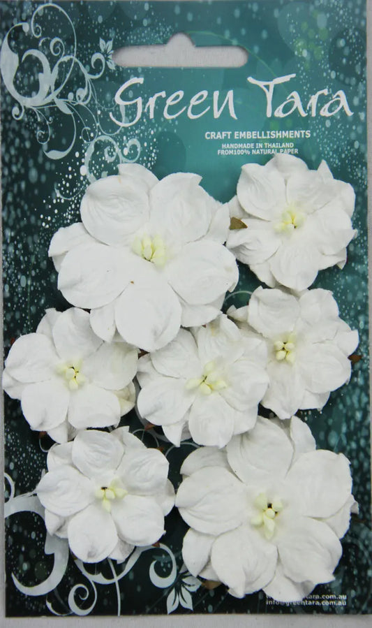 Green Tara Paper Flowers- Boxwood Flowers- 7 pcs