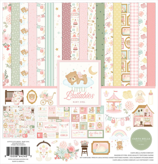 Carta Bella 12x12 Double Sided Paper Pack - Little Lullabies Baby Girl
