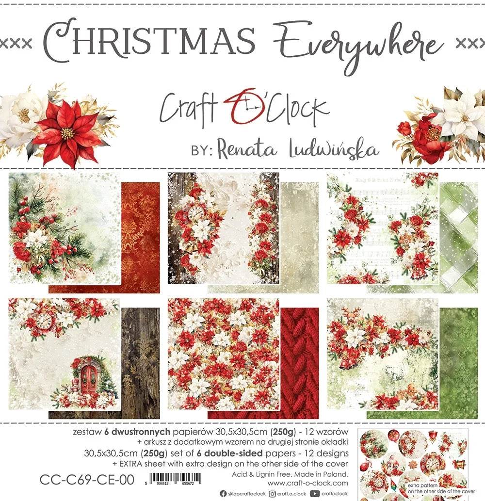 Craft O'Clock 12x12 Double Sided Paper Pack - Christmas Everywhere