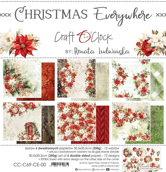 Craft O'Clock 12x12 Double Sided Paper Pack - Christmas Everywhere