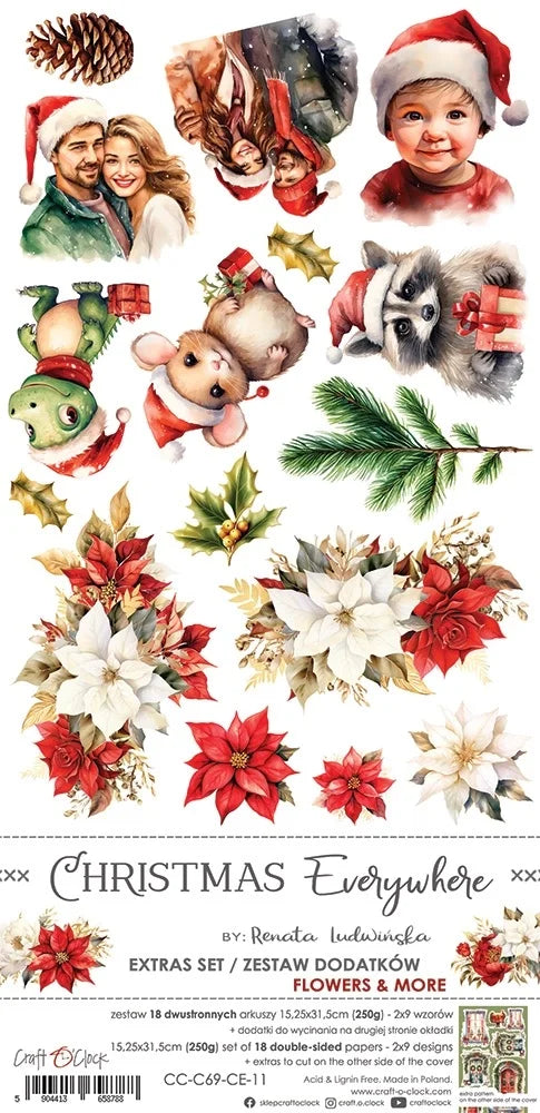 Craft O'Clock Christmas Everywhere Extras Set 1- Fussy Cut Embellishments