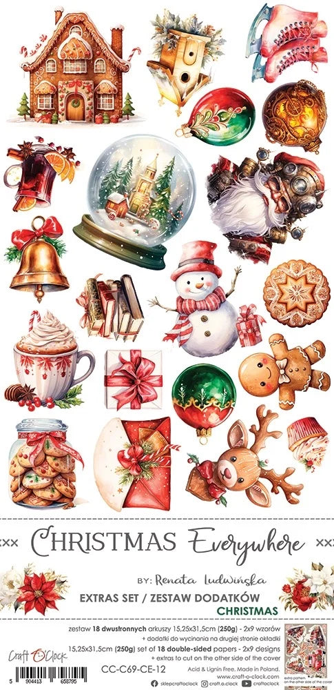 Craft O'Clock Christmas Everywhere Extras Set 2 - Fussy Cut Embellishments