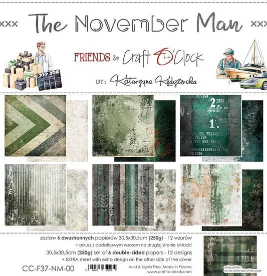 Craft O'Clock 12x12 Double Sided Paper Pack - The November Man