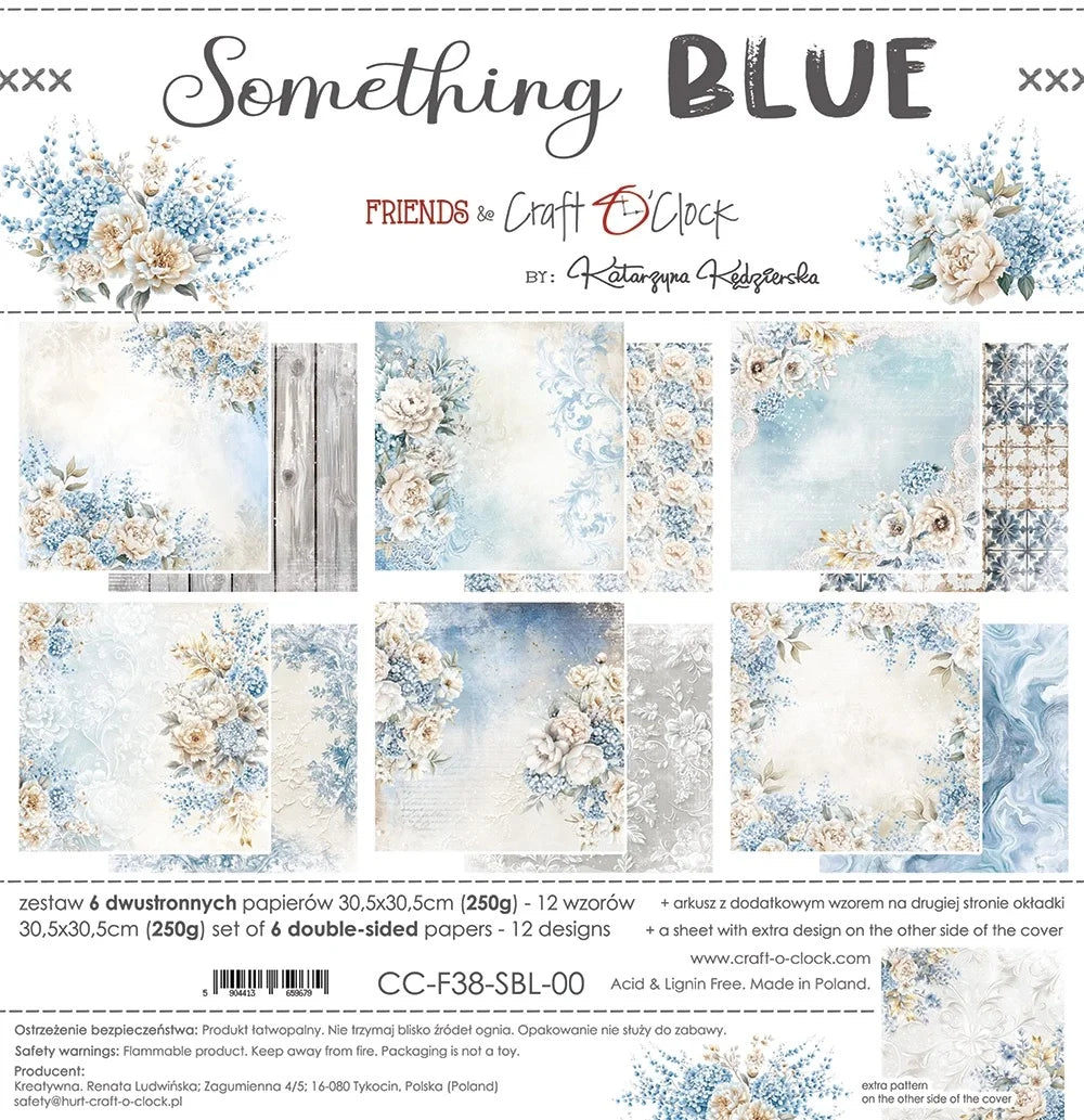 Craft O'Clock 12x12 Double Sided Paper Pack- Something Blue