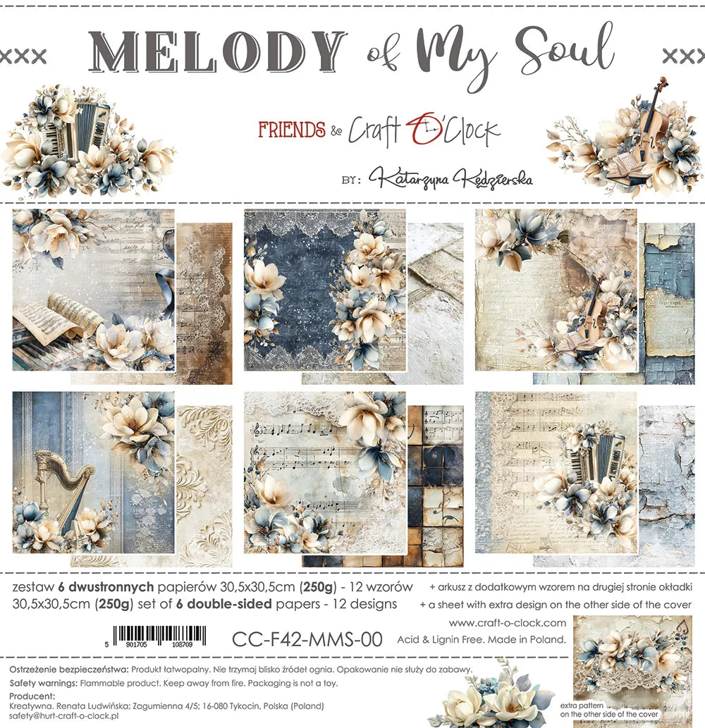 Craft O'Clock 12x12 Double Sided Paper Pack - Melody of My Soul