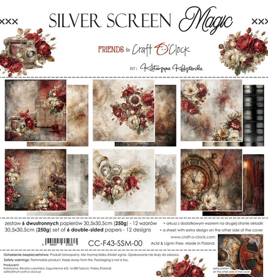 Craft O'Clock 12x12 Double Sided Paper Pack - Silver Screen