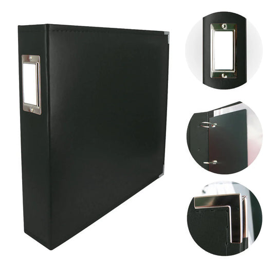 Couture Creations 3D Ring Classic Superior Leather Album- Black