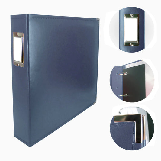 Couture Creations 3D Ring Classic Superior Leather Album- Cobalt Blue