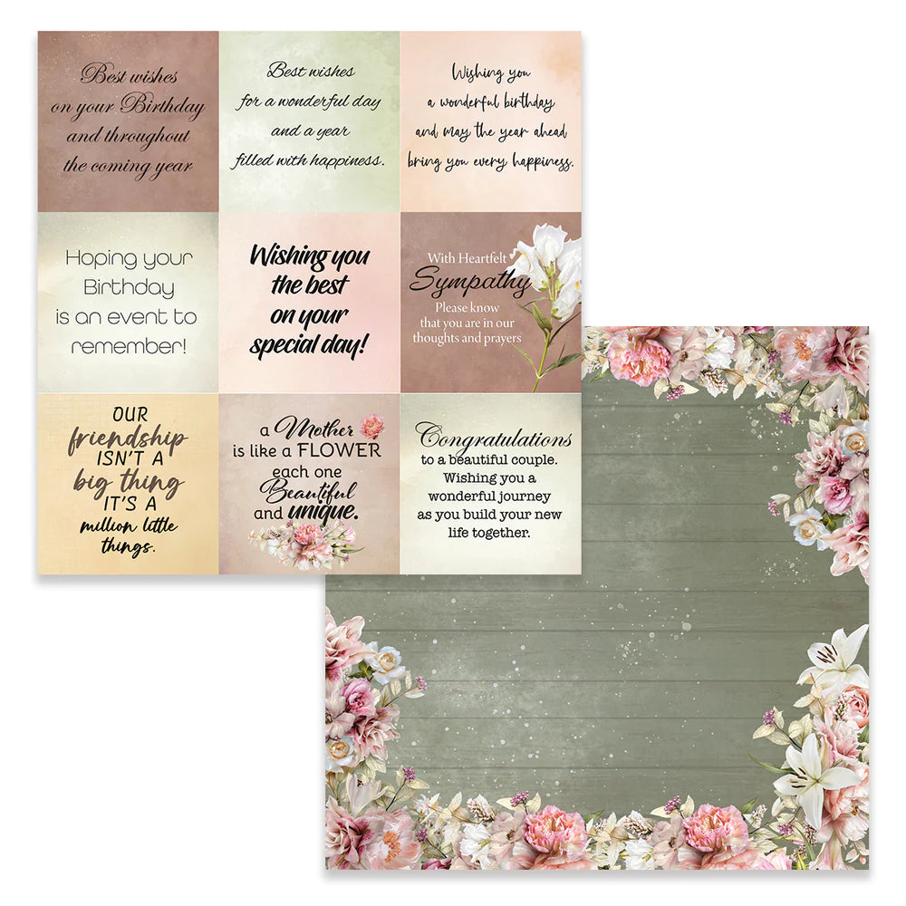 Couture Creations 12x12 Double Sided Paper -Vintage Tea Collection - Sheet 08