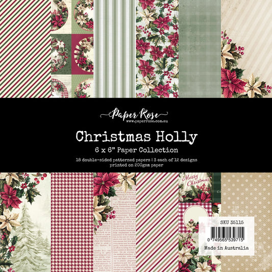 Paper Rose Studio 6x6 Paper Pad - Christmas Holly