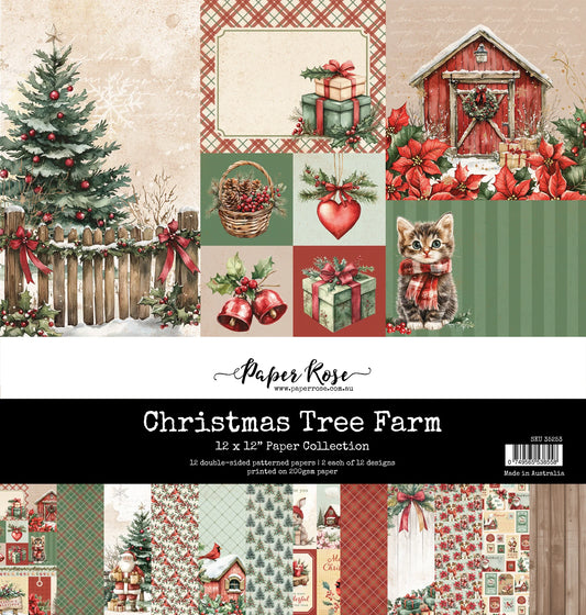 Paper Rose Studio 12x12 Double Sided Paper Pack- Christmas Tree Farm