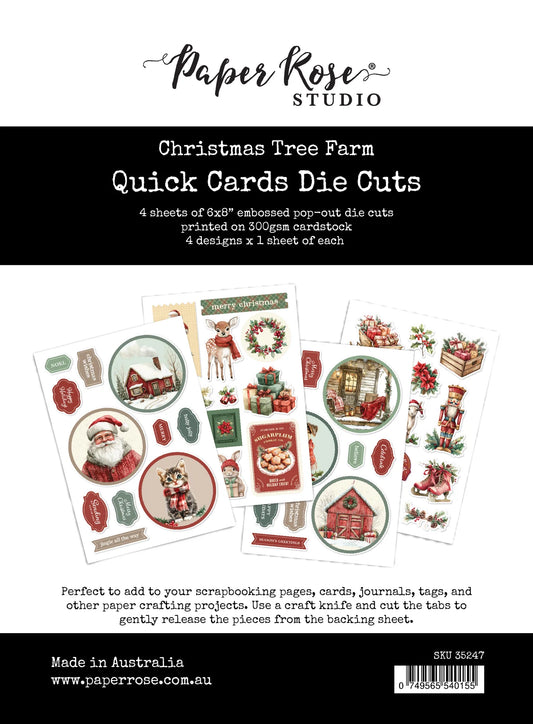 Paper Rose Studio Quick Cards Die Cuts- Christmas Tree Farm