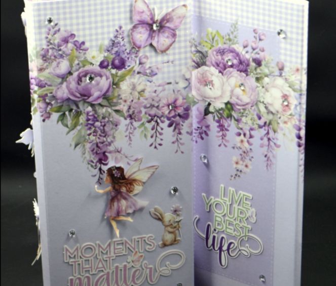 TK Paper Boutique Ready to Assemble Card Making Kit-Serenity Slimline Flip Folio Album