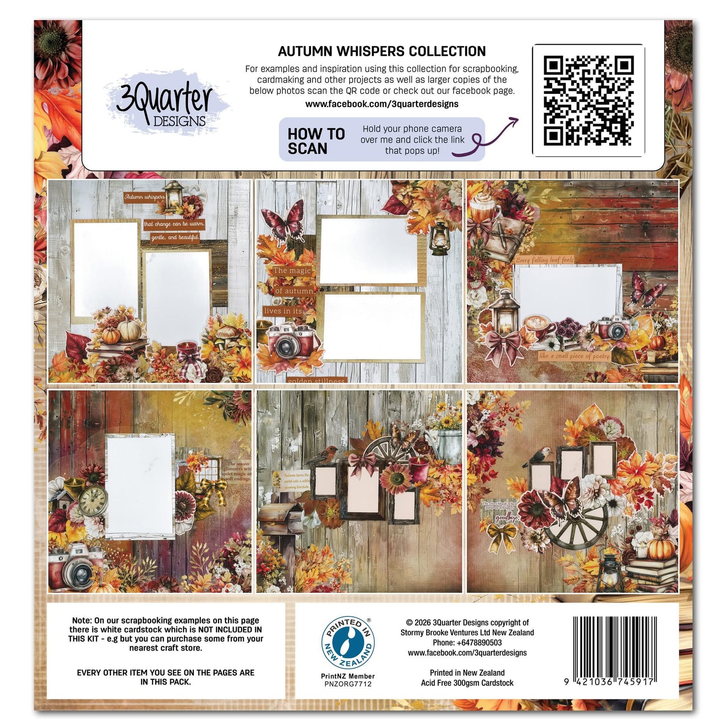 3Quarter Designs Designer Paper & Diecuts Set - Autumn Whispers