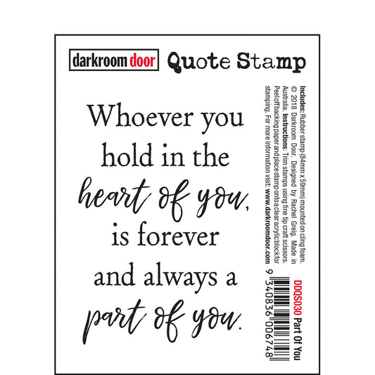 Darkroom Door Quote Stamp - Part of You