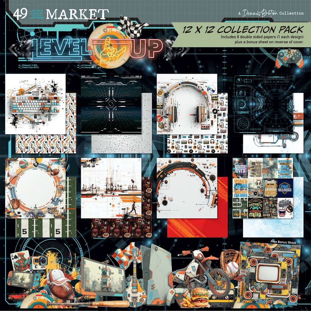 49 and Market 12x12 Double Sided Paper Pack - Level Up