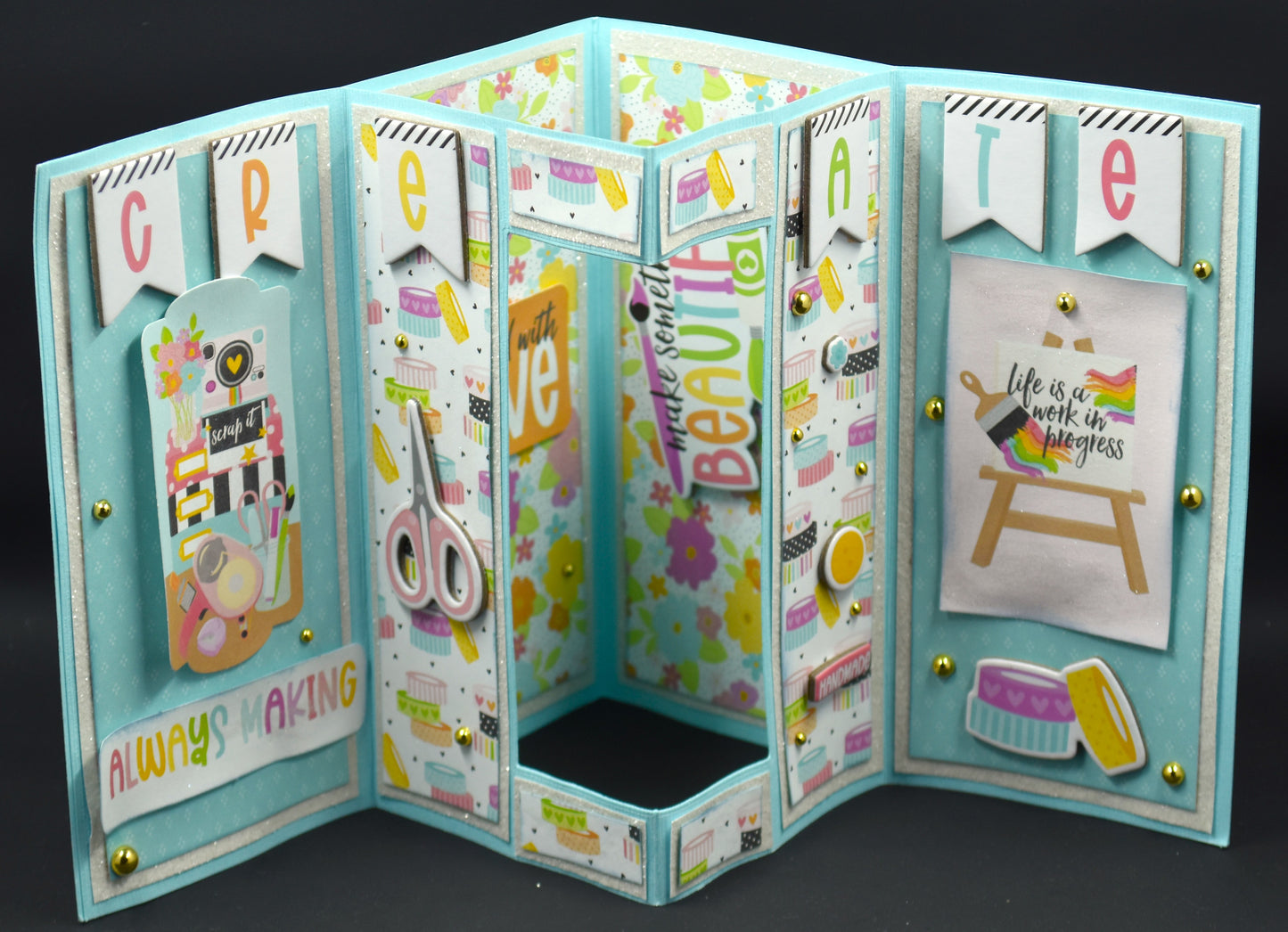 TK Paper Boutique Ready to Assemble Card Making Kit- Four Panel Aperture Cards
