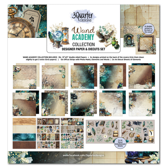 3Quarter Designs Designer Paper & Diecuts Set- Wand Academy