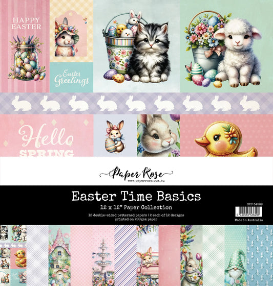 Paper Rose Studio 12x12 Double Sided Paper Pack- Easter Time Basics