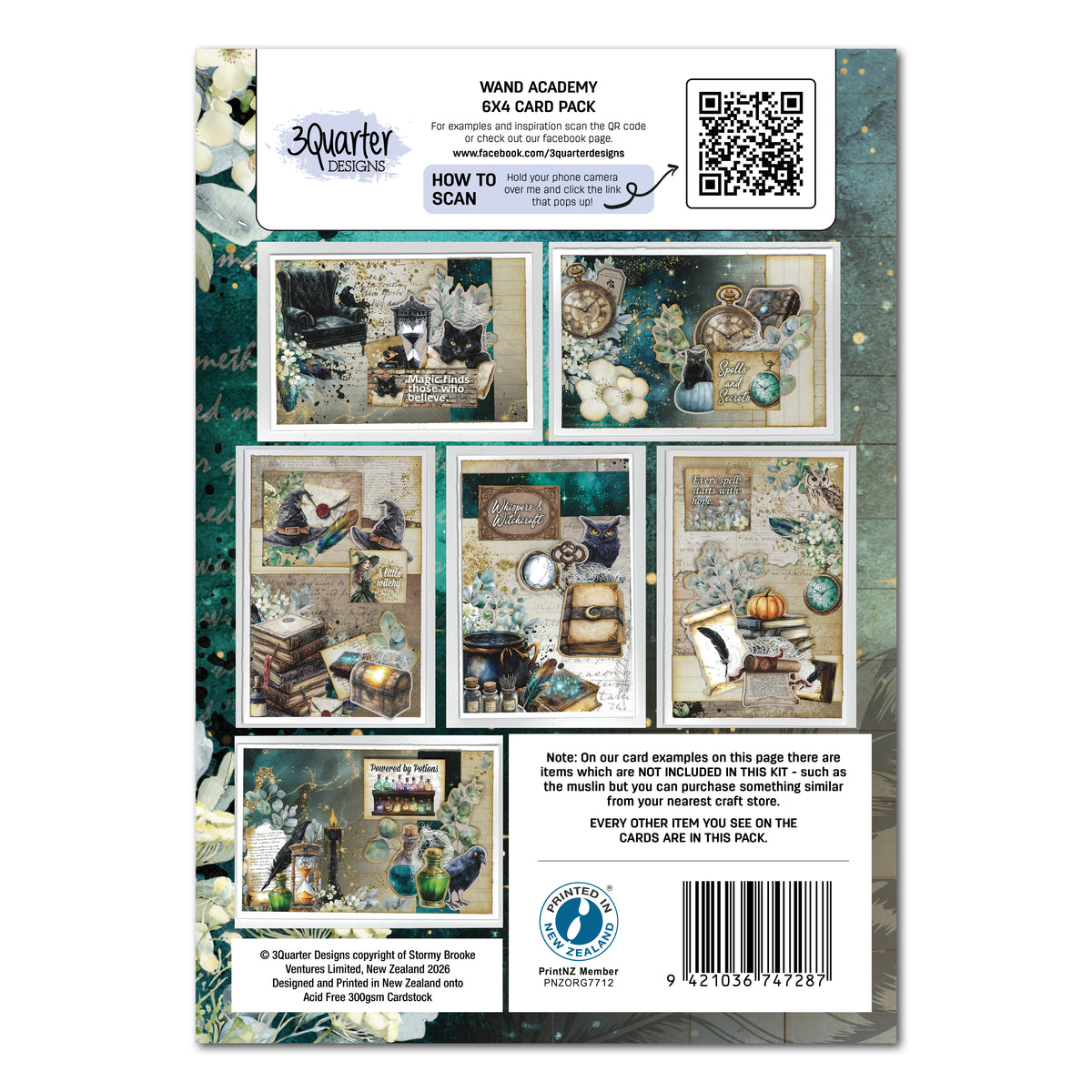 3Quarter Designs 6x4 Card Making Pack - Wand Academy
