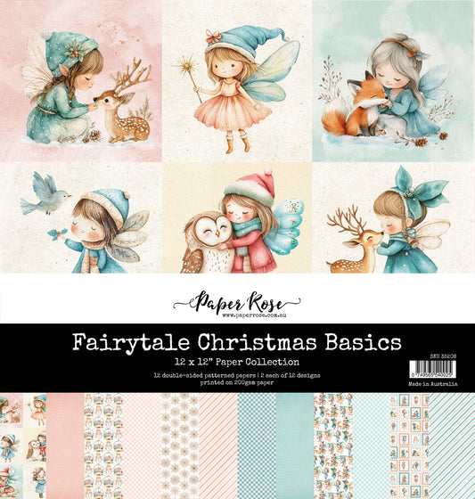 Paper Rose Studio 12x12 Double Sided Paper Pack - Fairytale Christmas Basics
