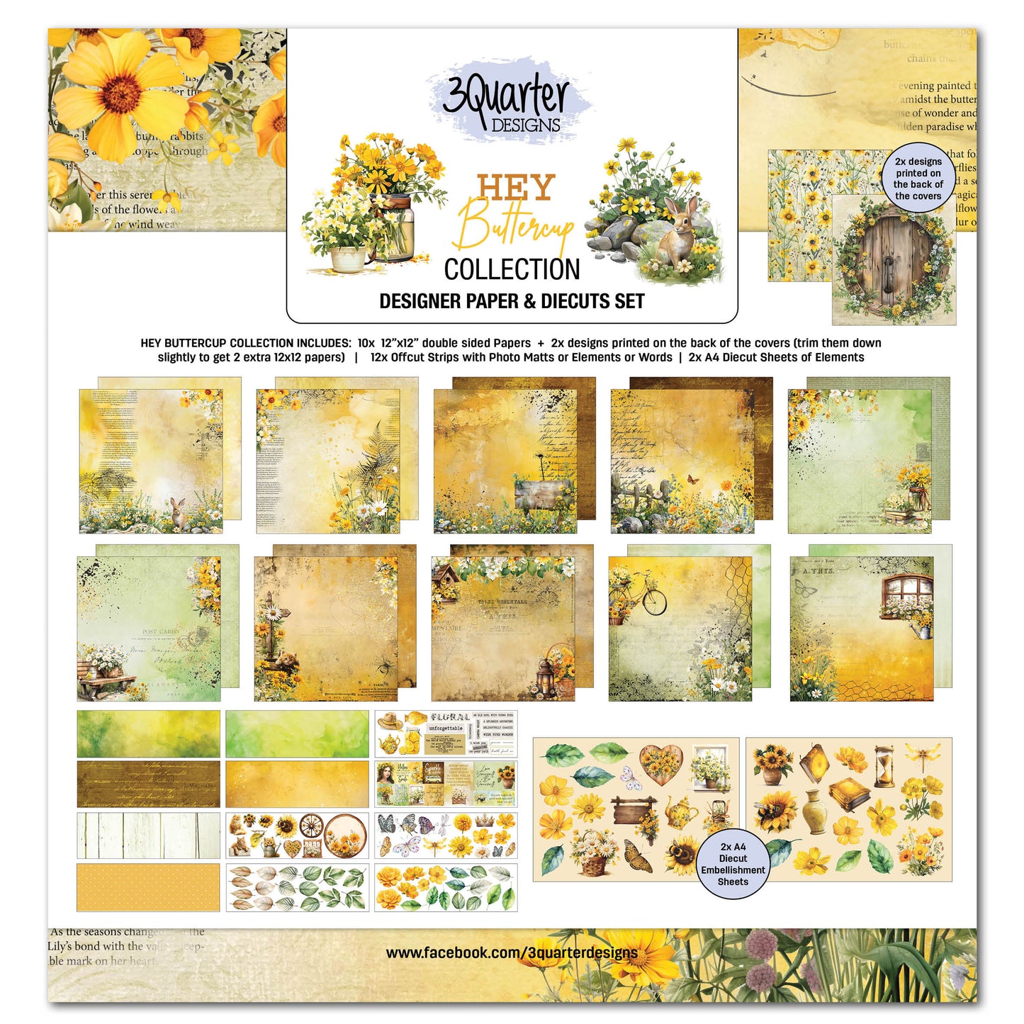 3Quarter Designs Paper & Chipboard Collections - Hey Buttercup