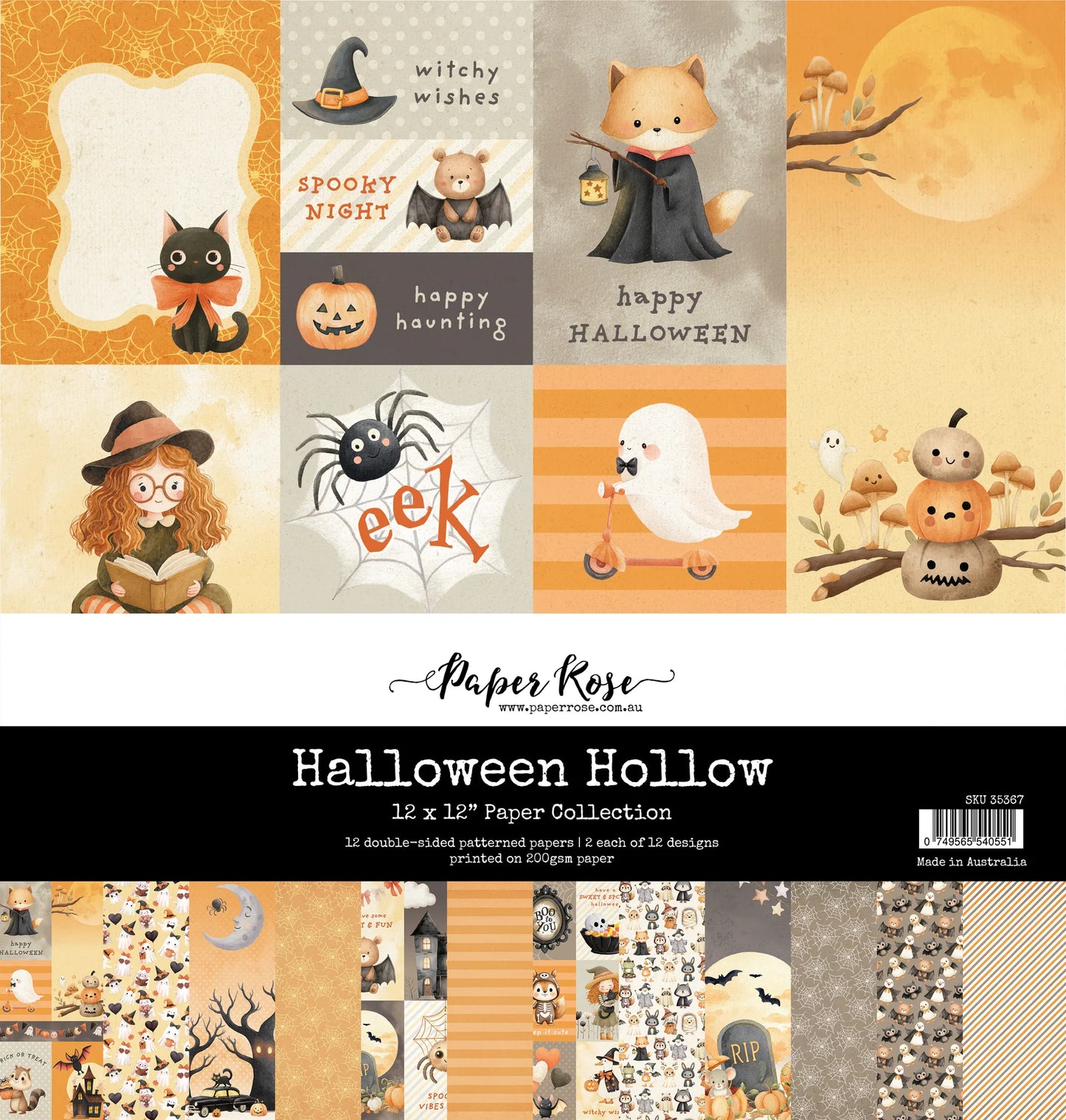Paper Rose Studio 12x12 Double Sided Paper Pack - Halloween Hollow