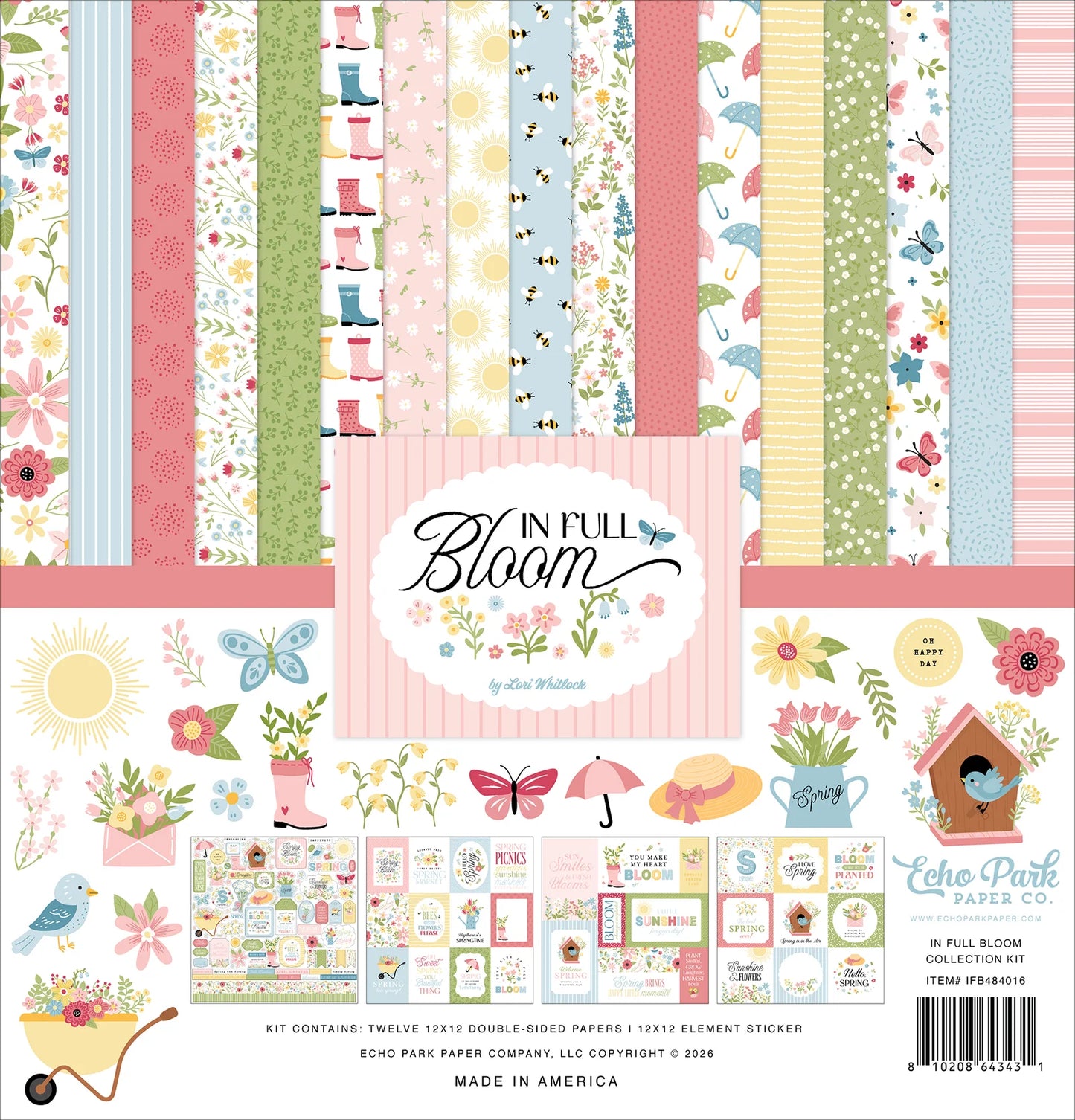 Echo Park 12x12 Double Sided Paper Pack - In Full Bloom