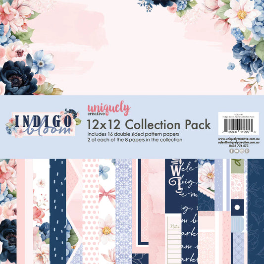 Uniquely Creative 12x12 Double Sided Paper Pack - Indigo Bloom