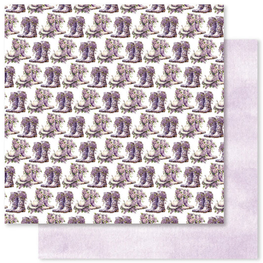 Paper Rose Studio 12x12 Double Sided Paper - Lavender & Roses - C