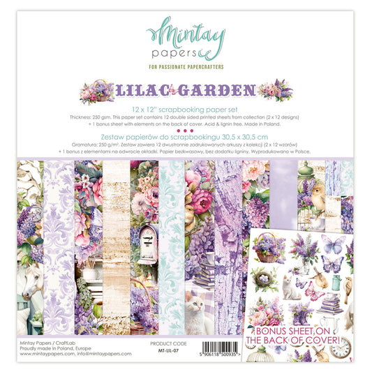 Mintay 12x12 Double Sided Paper - Lilac Garden