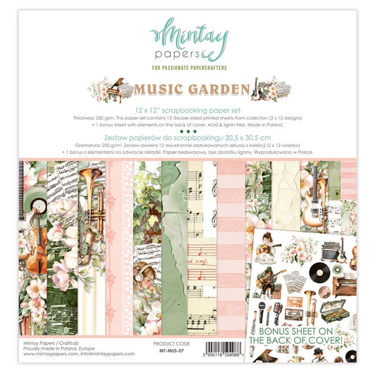 Mintay 12x12 Double Sided Paper Pack - Music Garden