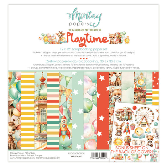 Mintay 12x12 Double Sided Paper Pack - Playtime
