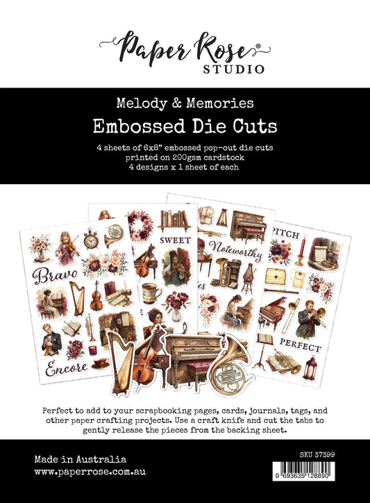 Paper Rose Studio Embossed Die Cuts- Melody & Memories