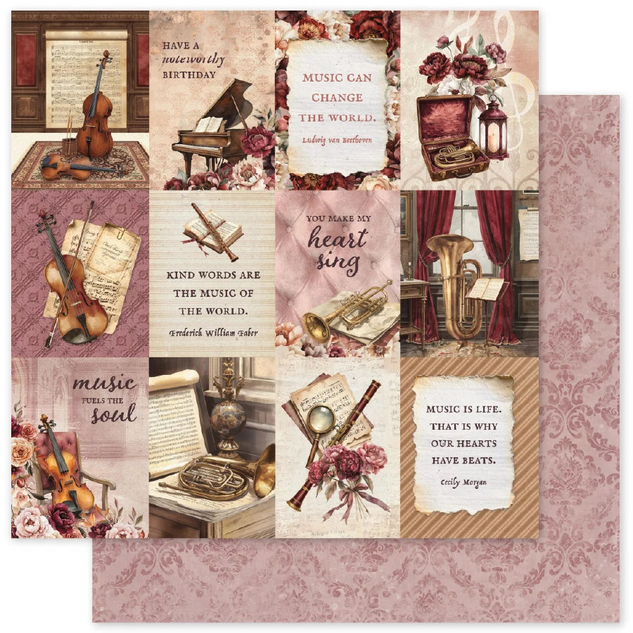Paper Rose Studio 12x12 Double Sided Paper - Melody & Memories- E