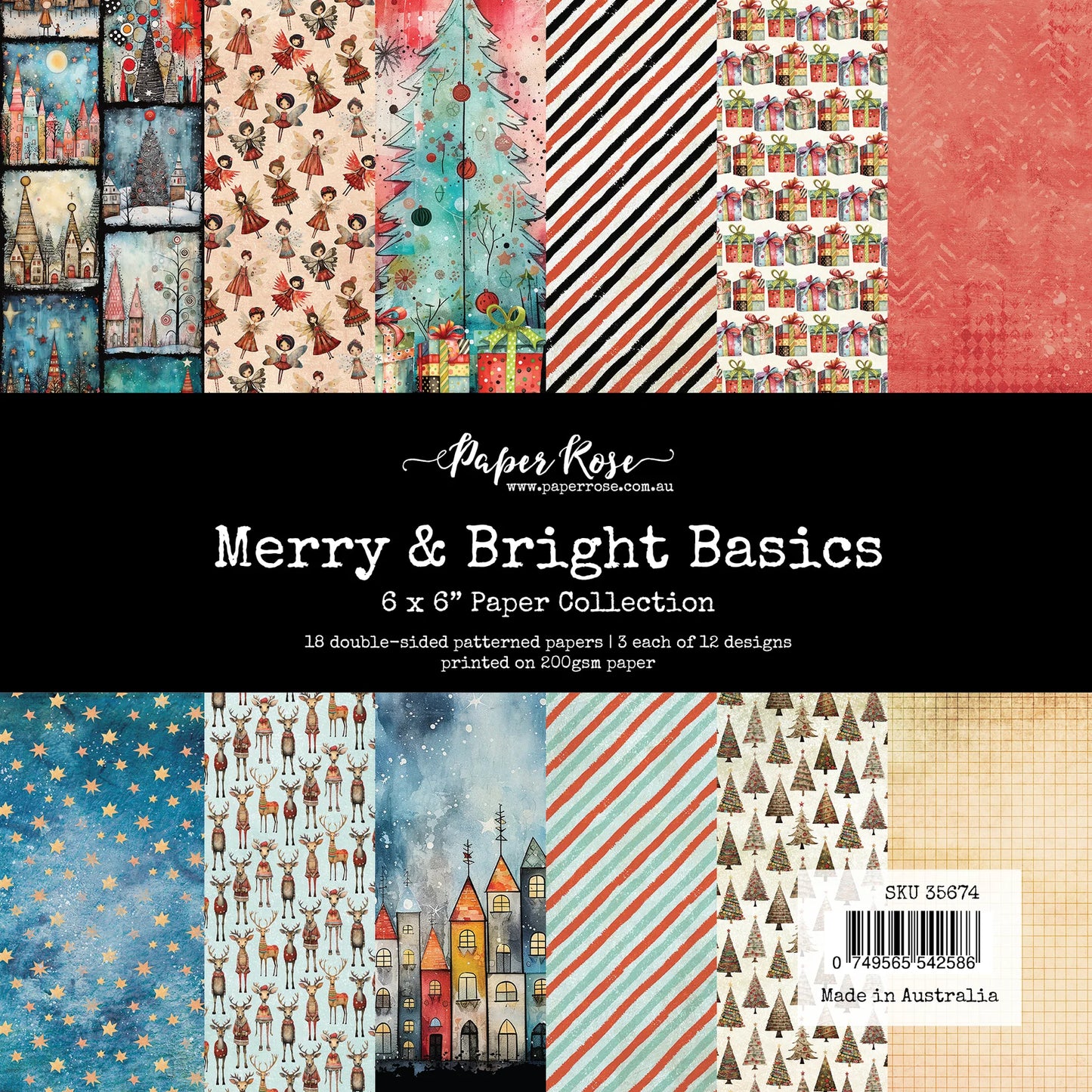 Paper Rose Studio 6x6 Paper Pack - Merry & Bright Basics