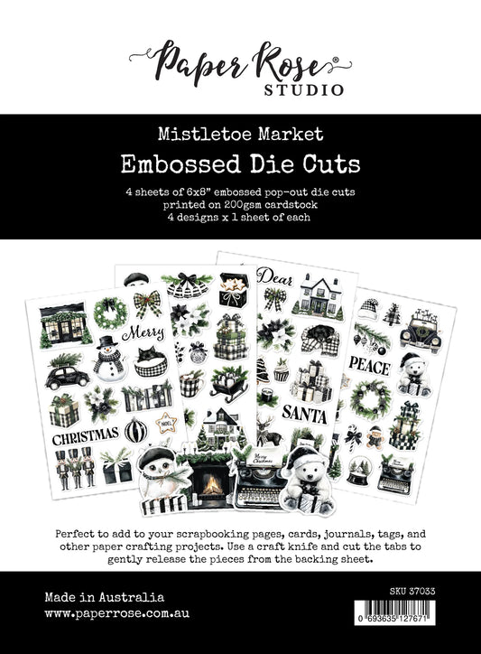 Paper Rose Studio Embossed Die Cuts- Mistletoe Market
