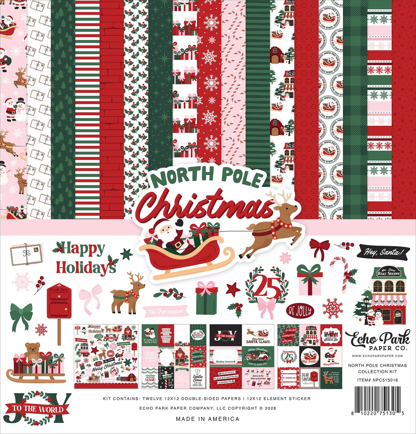 Echo Park 12x12 Double Sided Paper Pack - North Pole Christmas