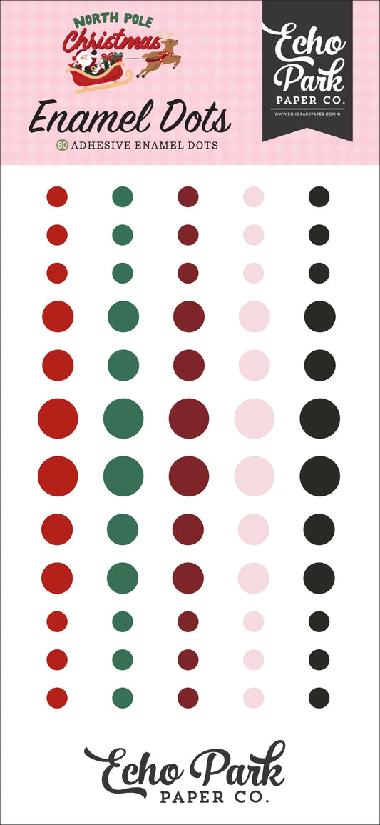 Echo Park Embellishments- North Pole Christmas Enamel Dots