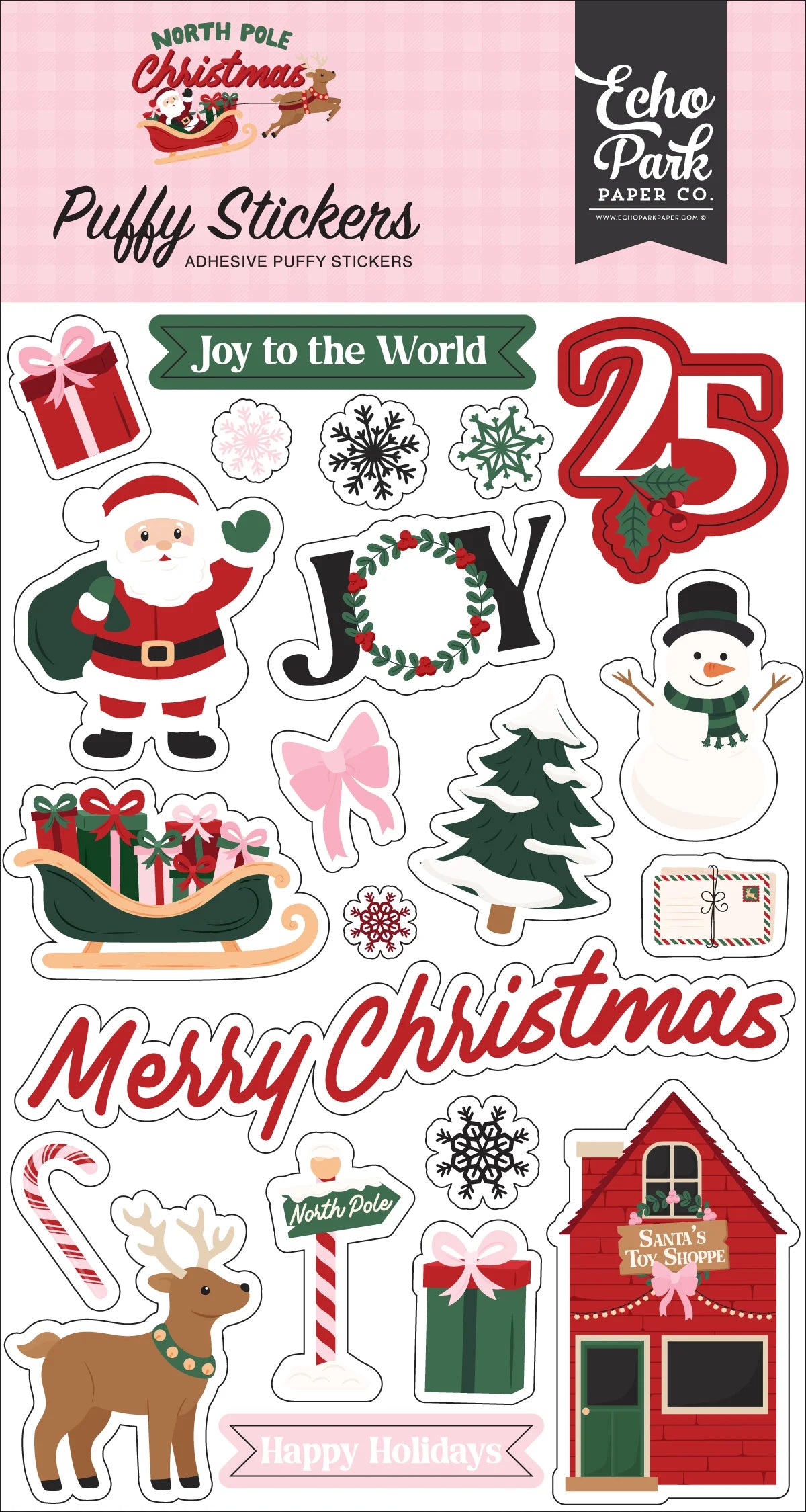 Echo Park Puffy Stickers- North Pole Christmas