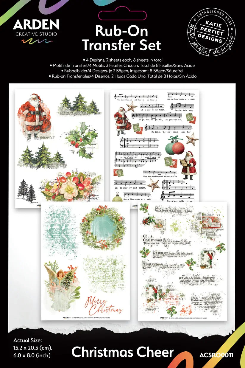 Arden Creative Studio 6x8 Rub-On Transfer Set- Christmas Cheer