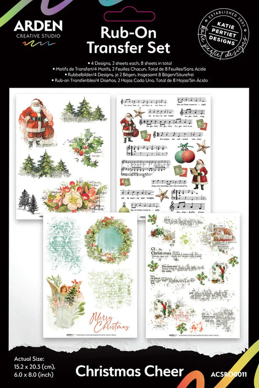 Arden Creative Studio 6x8 Rub-On Transfer Set- Christmas Cheer
