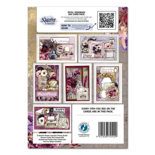 3Quarter Designs 6"x4" Card Making Pack - Petal Serenade