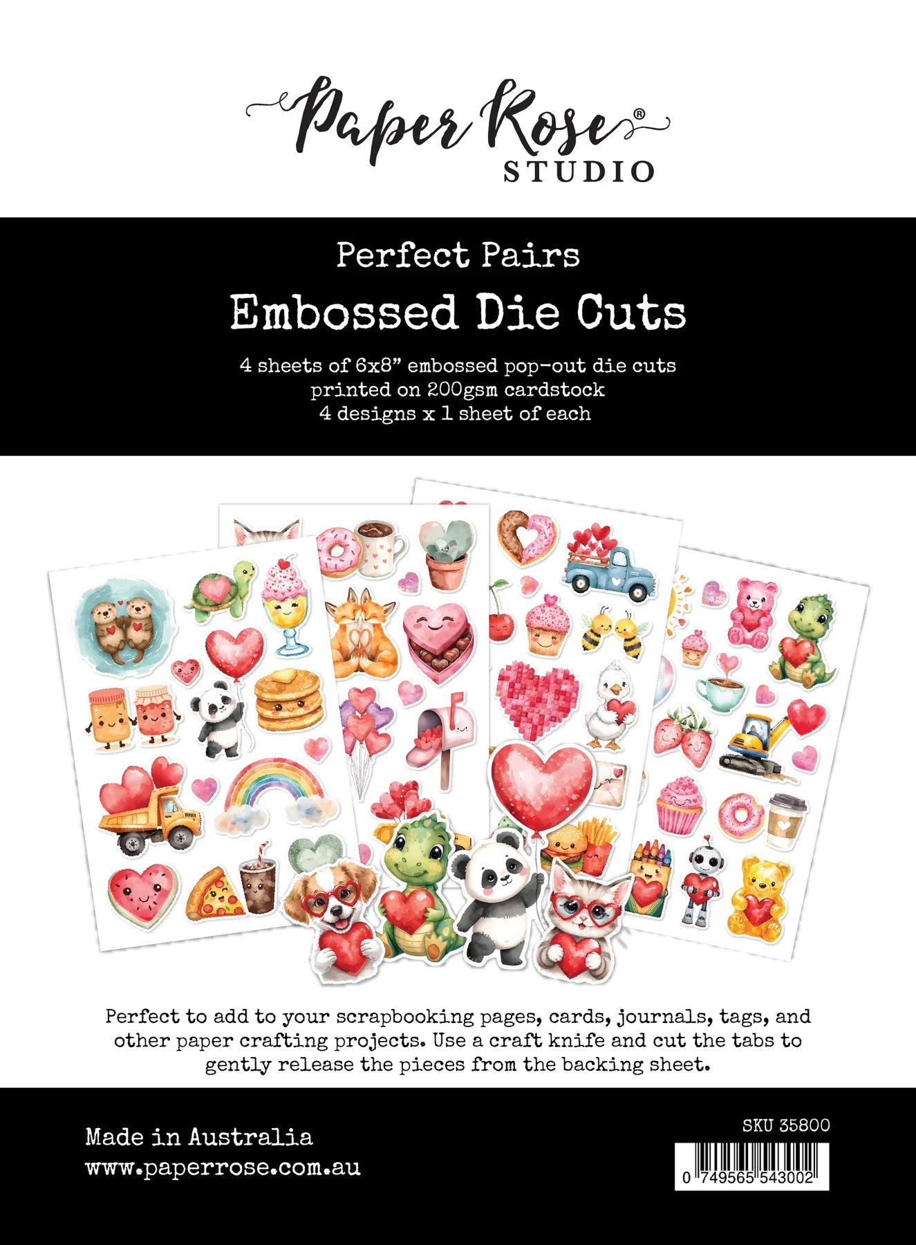 Paper Rose Studio Embossed Die Cuts- Perfect Pairs